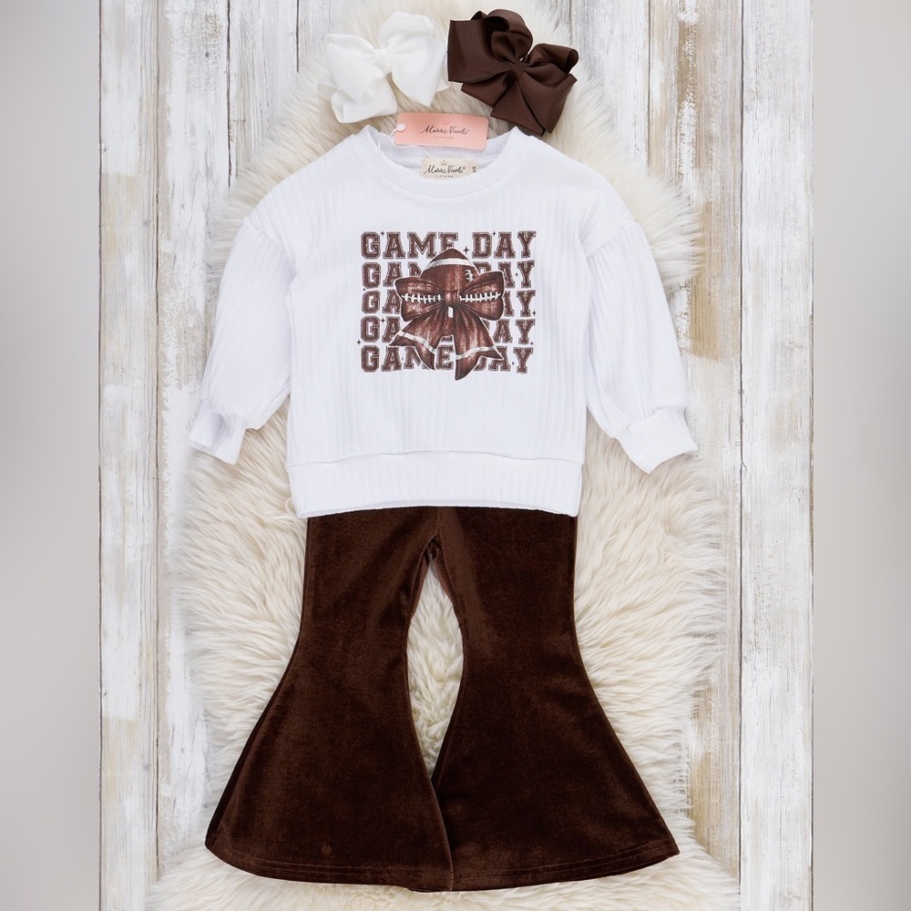NWT Marie Nicole Size 6 Kids Game Day Football Matching Set Long Sleeve Pants